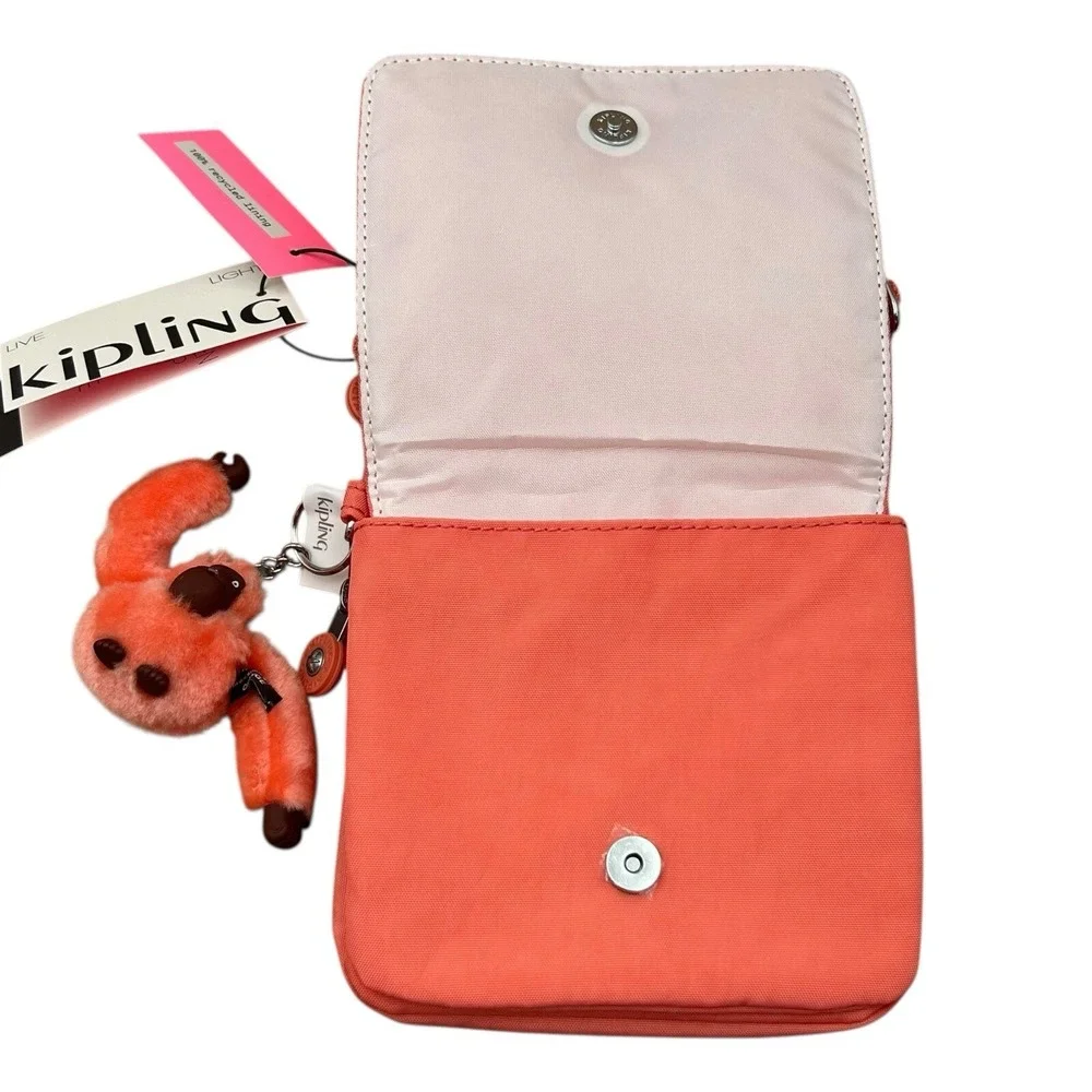 Kipling Eldorado Women's Small‎ Nylon Crossbody Bag Cool Coral Water Resistant